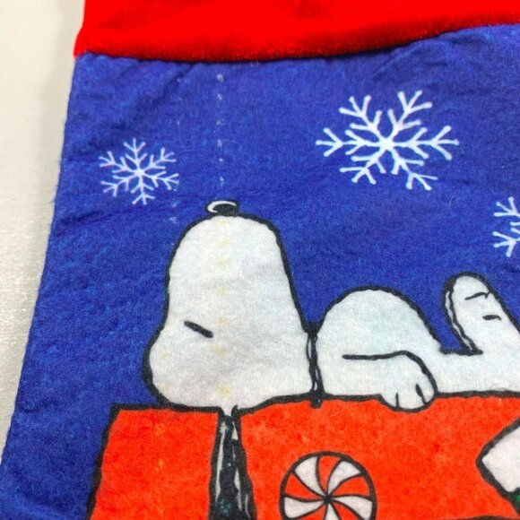 Peanuts Snoopy Christmas Stocking Sleeping on Doghouse Design Holiday Decor - Picture 2 of 10